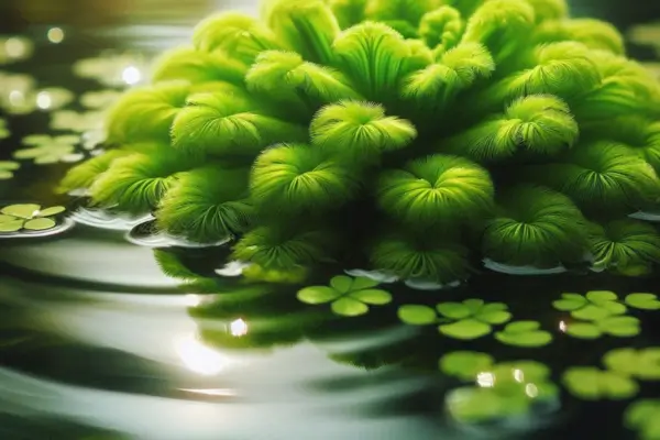 Imagem ilustrativa da Azolla Caroliniana em uma perspectiva poética.